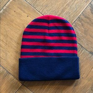 Sportsman’s Blue and red stripe beanie.